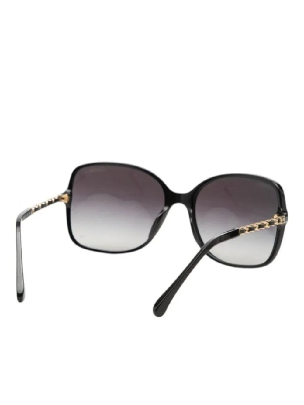 Chanel CC Logo Sunglasses Eyewear Black Gold Acetate Plating